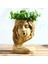 Insan Kafası Reçine Vazo Kurutulmuş Çiçek Bitkileri Pot Çiçek Kadın 15X24 cm 4