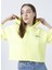 Kapüşonlu Crop Neon Sarı Kadın Sweatshirt - K-Gaia-Y 5