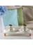 Mermer Beyaz 30 x 15 cm Rose Gold Boncuk Ayak Sunumluk 1