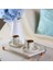 Mermer Beyaz 30 x 15 cm Rose Gold Boncuk Ayak Sunumluk 4