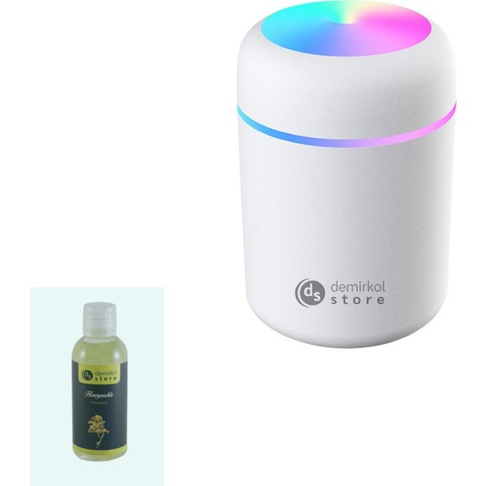 H2O Humidifier LED Işıklı Ulrasonik Hava Nemlendirici ve Aroma Difüzörü + 1 Adet Ortam Kokusu Hediye!