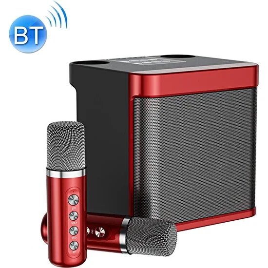 Zsykd Ys-203 Bluetooth Karaoke Hoparlör Kablosuz Mikrofon Kırmızı (Yurt Dışından)