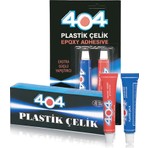 404 Plastik Çelik Hızlı Yapıştırıcı 16 gr Şeffaf Isı ve Kimyasallara Dayanıklı Tüm Yüzeyler İçin Epoksi
