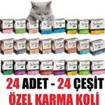 Schesir Kedi Konservesi 24 Adet Karışık Tatlar 2,4 kg Besleyici Mama Segmenti