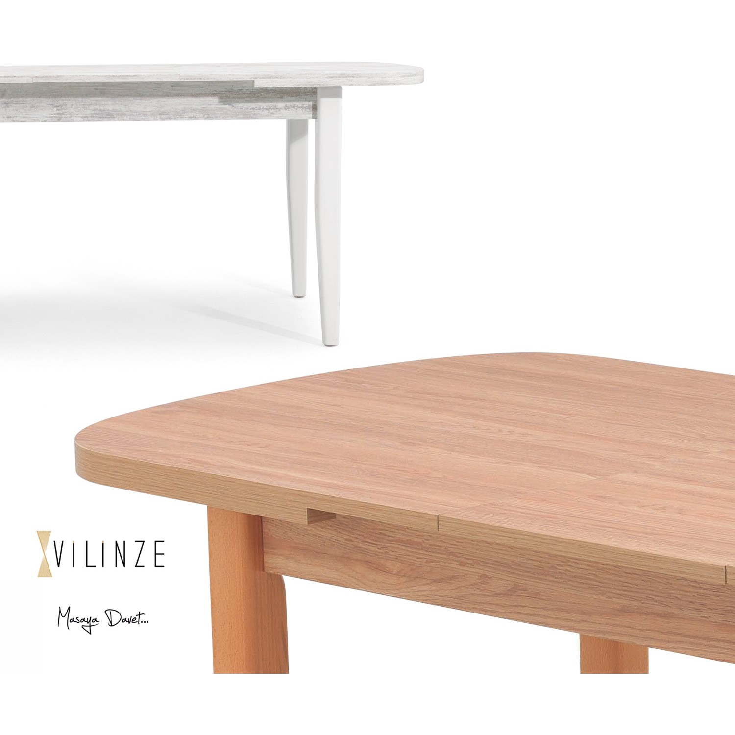 Vilinze Anka 8140 Açılır Masa, Antik Beyaz Tabla, Beyaz Fiyatı