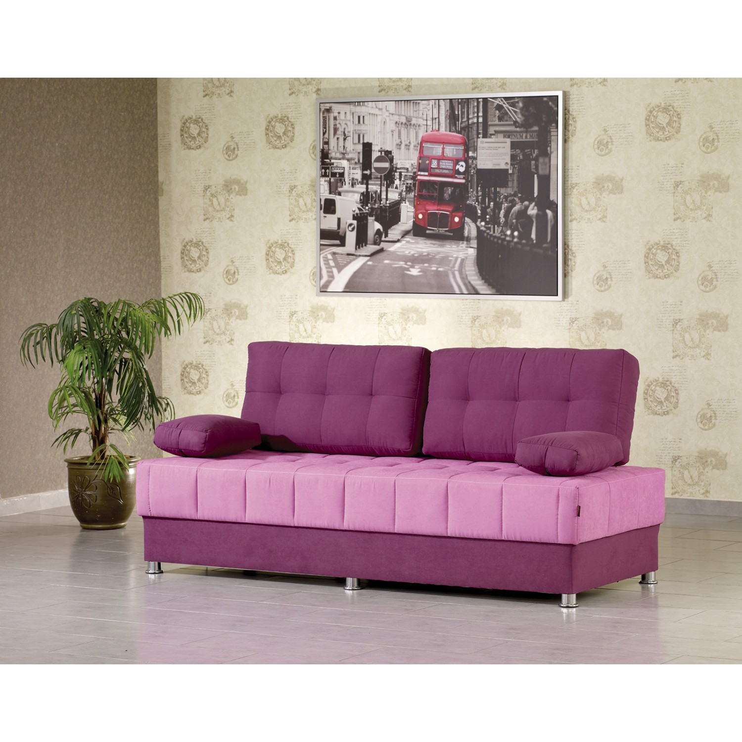 Futon Akçay S Üçlü Kanepe ( MorMürdüm ) Fiyatı