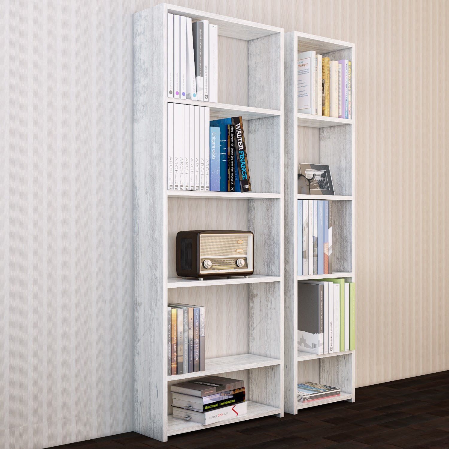 Eyibil Mobilya Bulut 2 � Li Modern Kitaplık Eskitme Beyaz Fiyatı