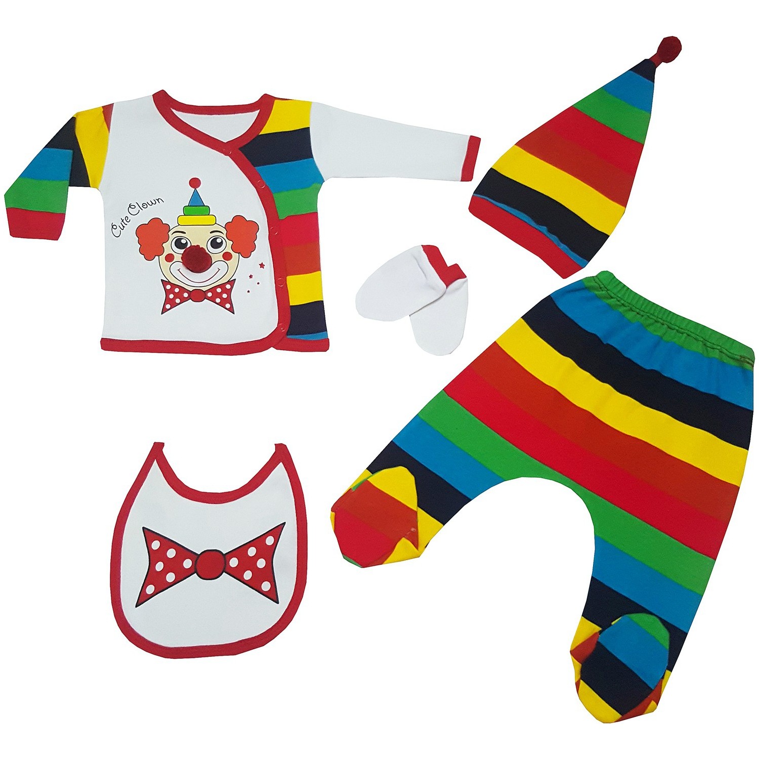 Pearly 5 Parça Bebek Hastane Çıkışı Yeni Doğan Zıbın Seti