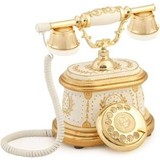 Anna Bell Hisar Ahşap Beyaz Altın Telefon
