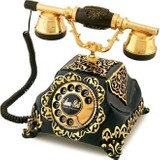Anna Bell Şehrazat Antik Siyah Altın Varaklı Telefon