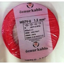 Öznur 1,5 Mm Nya Kablo Tek Damar Kırmızı 100 Metre