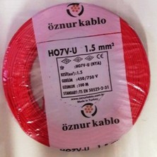 Öznur 1,5 Mm Nya Kablo Tek Damar Kırmızı 100 Metre