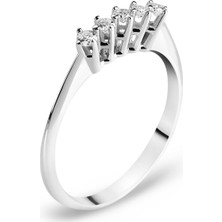 Chavin 0,25 Crt. Pırlanta Altın 5 Taş, Beştaş Yüzük Dh25 13