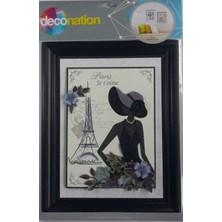 Deconation 3D Fransız Kadın Çerçeve Sticker
