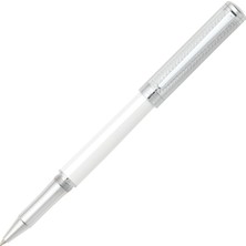 Sheaffer 9240-1 Intensıty Beyaz Renkli Metal Gövde Kendinden Desenli Krom Kapak Ve Klips Roller