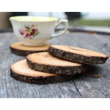 Oldwooddesign 4'Lü Doğal Kütük Bardak Altlığı