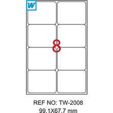 Tanex Tw-2008 99 x 67 Mm Etiket