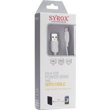 Syrox 2A Micro usb PowerBank / Data Kablosu 0.25 CM