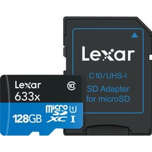 Lexar 128GB MicroSDXC U1 633X 95MB/sn UHS-1 Class10 Hafıza Kartı