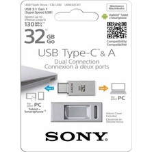 Sony USM32CA1 32GB USB Type-C ve Type-A Çift Bağlantı Flash Bellek