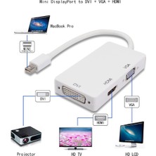 Alfais 4639 Mini Displayport Hdmi Vga Dvi Çevirici Dönüştürücü Adaptör Thunderbolt Display Port Kablosu