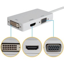 Alfais 4639 Mini Displayport Hdmi Vga Dvi Çevirici Dönüştürücü Adaptör Thunderbolt Display Port Kablosu