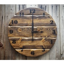 Markakanvas Ahşap Yuvarlak Duvar Saati