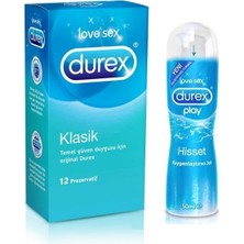 Durex Klasik 12'Li Prezervatif + Hisset  Jel 50Ml