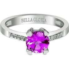 Bella Gloria Ametist Tektaş Pırlanta Yüzük (GPY0022)