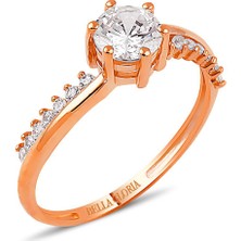 Bella Gloria Rose 6 Tırnaklı Çıtır Tektaş Yüzük (PR78009)