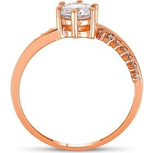 Bella Gloria Rose 6 Tırnaklı Çıtır Tektaş Yüzük (PR78009)