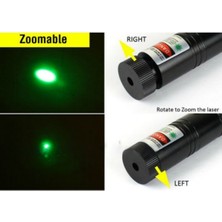 Kama Yeşil Lazer Pointer Şarjlı Kilitli Zoom Yakıcı 1000Mw