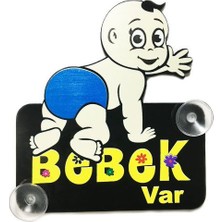 Tvet Bebek Var Erkek Mavi Oto Araba Yazısı Pleksi 10Cm*10Cm Bosse
