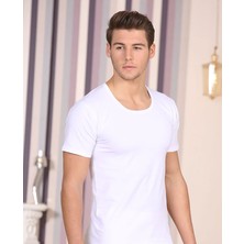 Elif Çamaşır Sedef Açık Yaka Erkek Fanila Beyaz