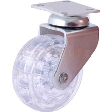 Hts 325 Şeffaf Makaralı Tablalı Mobilya Tekeri 50 x 20