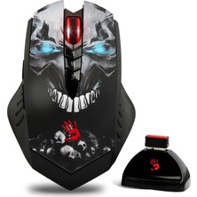 Bloody R80 GHOST LK Optik Multi Core Metal Ayak 4000CPI Şarjlı Kablosuz + Kablolu Oyuncu Mouse