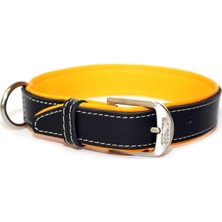 Wolters Leather Collar Terranova Flat 40Cm X 20Mm Sıyah/Turuncu