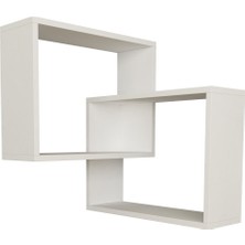 Decortie Ring Köşe Kitaplık - Beyaz-Beyaz