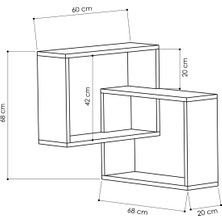 Decortie Ring Köşe Kitaplık - Beyaz-Beyaz