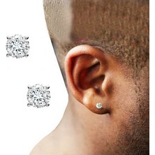Chavin Yuvarlak,3 mm. Tek Taş Gümüş Zirkon Küpe be22-3