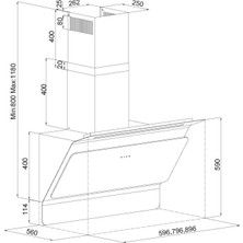 Silverline 3445 Extended Beyaz Davlumbaz, 80 Cm