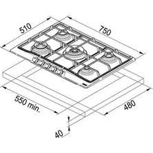 Franke Fhtl 755 4G Tc Xs C Ankastre Ocak Trendline, Inox, 5 Gözlü 1 Gözü Wok