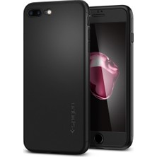 Spigen Apple iPhone 7 Plus Kılıf Air Fit 360 Koruma Black (2x Cam Ekran Koruyucu) - 043CS21101