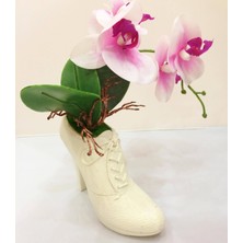 Anka Topuklu Ayakkabı Tasarımlı Çiçekli Vazo