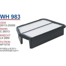 Wunder 6'lı Paket Hyundai İx35 Hava Hava Filtresi Oem No:28113 - 2S000