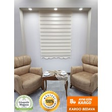 Brillant Bambu Stor Zebra Perde Krem MZ492 150 x 260 cm