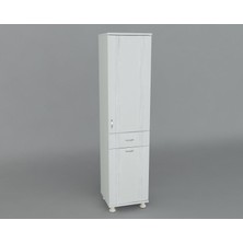 Evistro Lake Çok Amaçlı Banyo Boy Dolabı Çamaşır Sepetli
