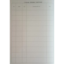 Özkan Evrak Zimmet Defteri Ciltli 192 Yaprak