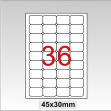 Tanex Lazer Etiket 45X30 Mm 3600 Lü Paket