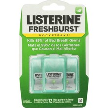 Listerine Freshburst Nefes Tazeleyici Strip 72'li Paket Ferah Nane Kokusuyla Anında Tazelik